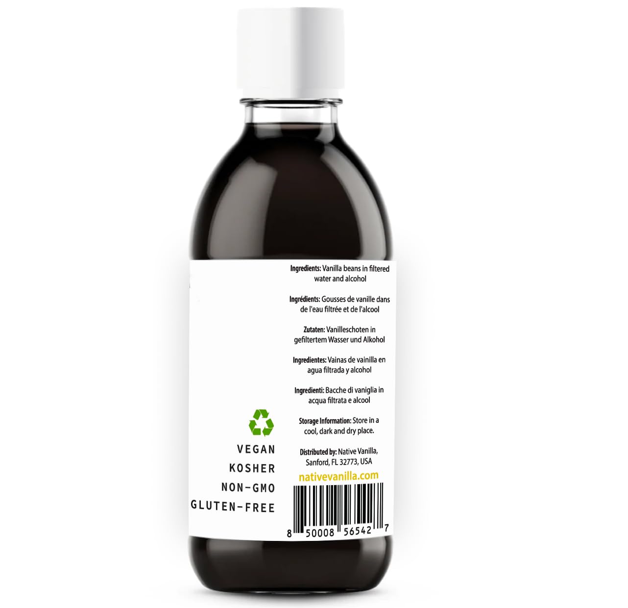 Native Vanilla 4 oz Pure Vanilla Extract - 100% Vegan, Non-GMO, Gluten-Free, Sugar Free