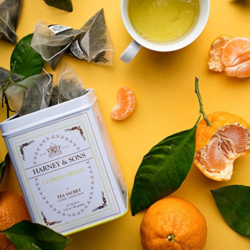 Harney & Sons Citron Green Tea, White, 20 Count (Pack Of 1)