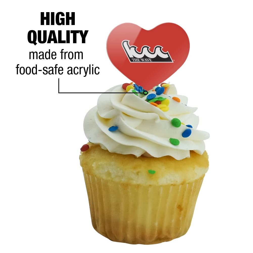 GRAPHICS & MORE Cupcake Picks Set of 6, Acrylic, Kingsborough Community College Design, Heart Love Model CUPT.HRT.ACR.6PK.CLCKNG500B