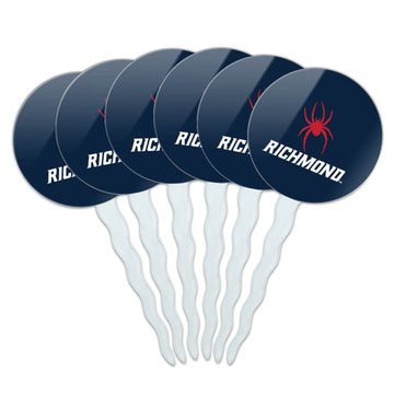 U of Richmond Primary Logo Cupcake Picks Toppers Decoration Set of 6