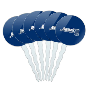 Brandeis University Primary Logo Cupcake Picks Toppers Decoration Set of 6