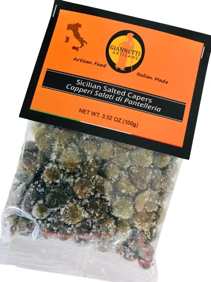 Giannetti Artisans Imported Sicilian Salted Capers of Pantelleria - Single (3.52 oz)