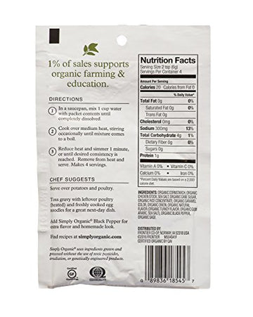 Simply Organic Roasted Turkey Flavored Gravy Mix, 0.85 Ounce 12-Pack, Cert. Organic, Gluten-Free, Kosher, Rich Turkey Gravy
