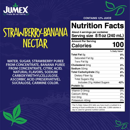 Jumex Strawberry-Banana Nectar, 32.4 Fl Oz (Pack Of 12)