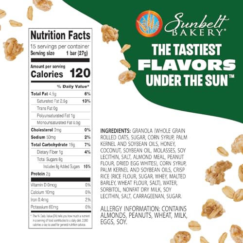 Sunbelt Bakery Oats & Honey Chewy Granola Bars  14.26 Oz. 15 Count (Box of 1)