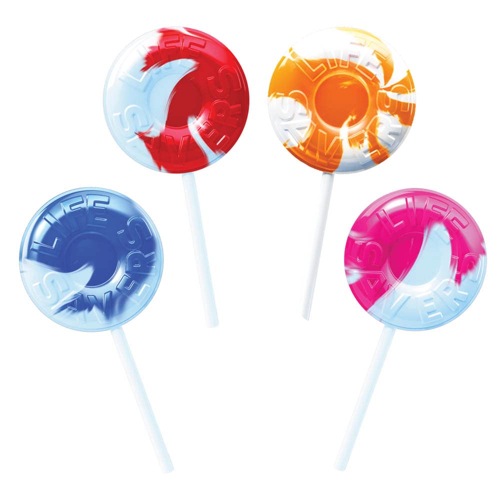LIFE SAVERS Swirl Lollipops - Bulk Box of LIFE SAVERS Lollipops Individually Wrapped, Fruit and Cream Swirled Suckers, Assorted