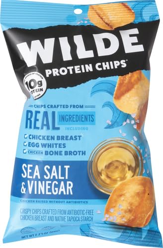 Wilde Brands Sea Salt Vinegar Chicken Chips, 2.25 Oz (Pack of 2)