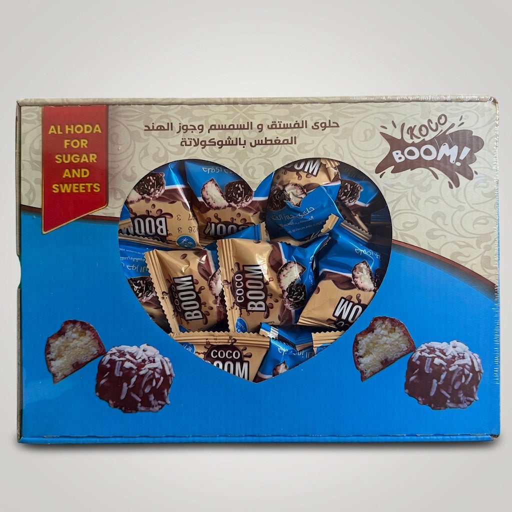 Al Hoda Coco Boom Chocolate Covered Coconut Sweets Gift Box - Assorted