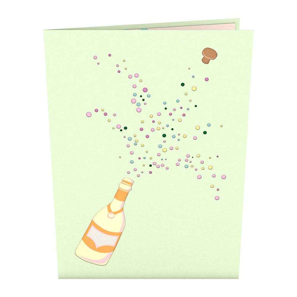 Champagne Pop 5''x7'' Card, Pop-Up Cards, Cheers