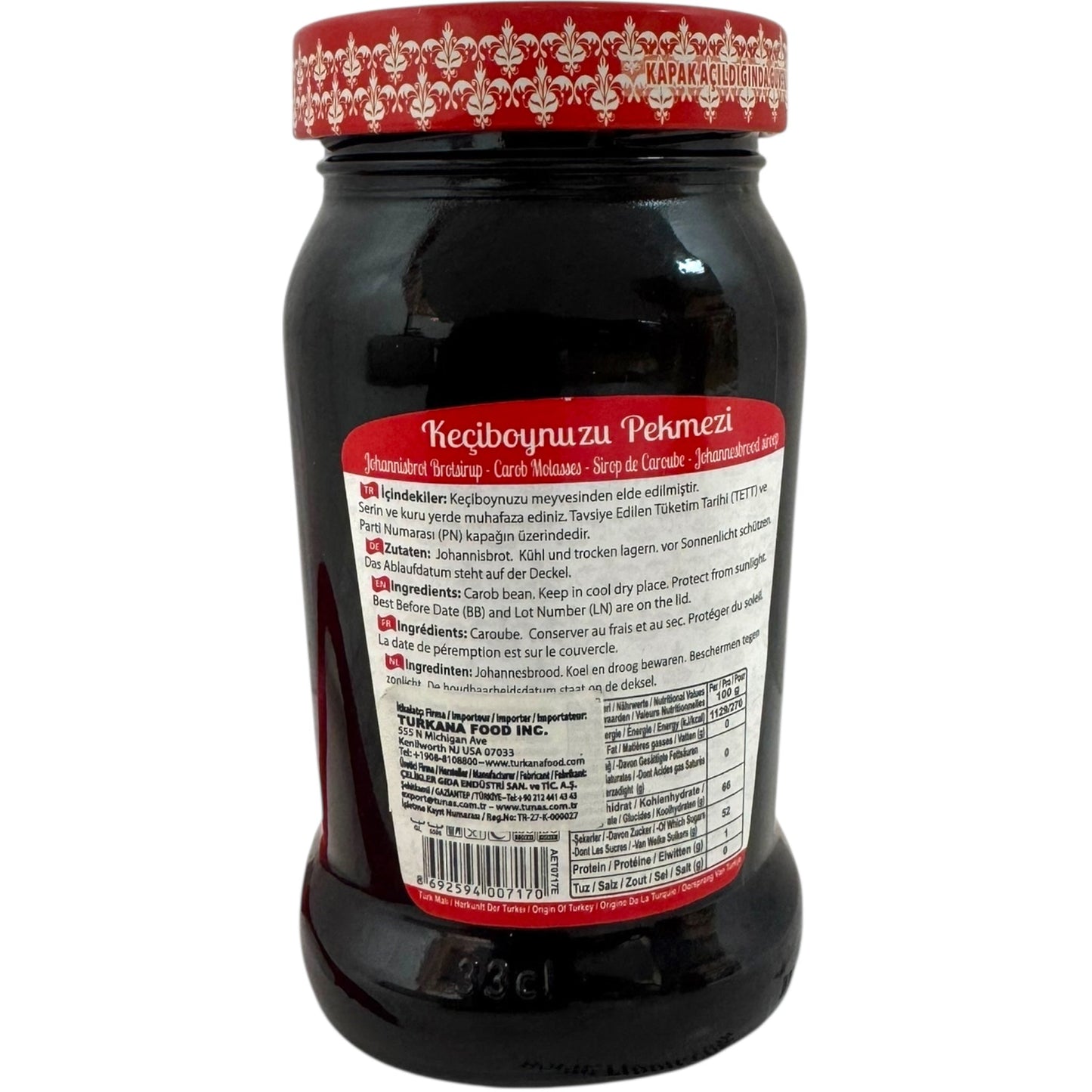 Organic Carob Syrup – Tunas Carob Molasses 400g