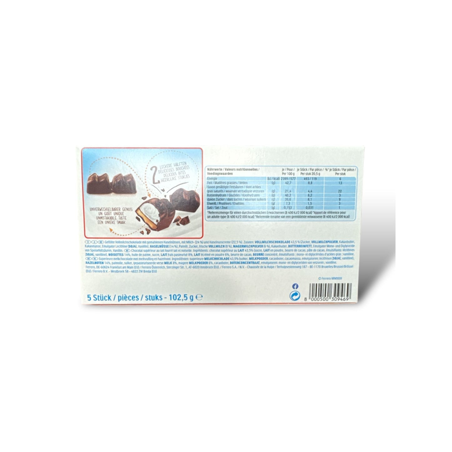 Kinder Choco Fresh Milk Chocolate with Hazelnut Filling