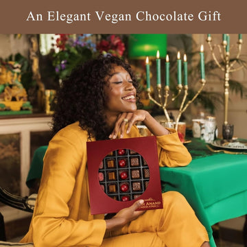 Andy Anand Luxury Gluten-Free Vegan Dark Chocolate Truffles Praline Collection – 25 Pcs Gift Box for Holidays & Special Occasions, Made with 60% Chocolate (Cocoa Butter)