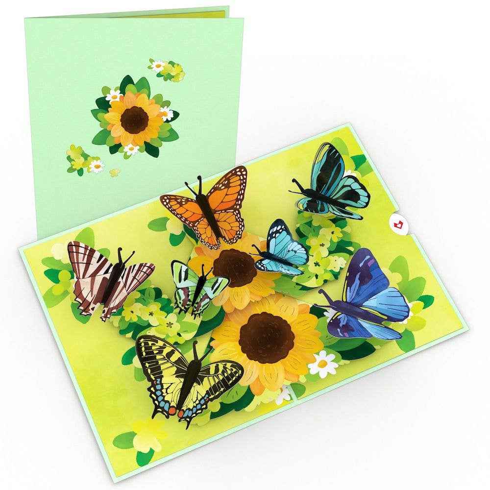 Sunflower Butterflies 5''x7'' Card, Flower, Pop-Up Cards
