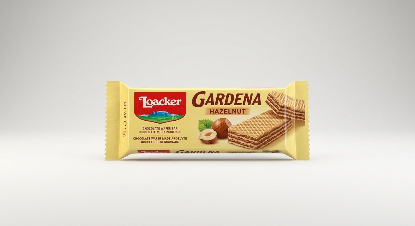 Loacker Gardena Hazelnut Wafer Bar 38g - Italian Chocolate Wafer