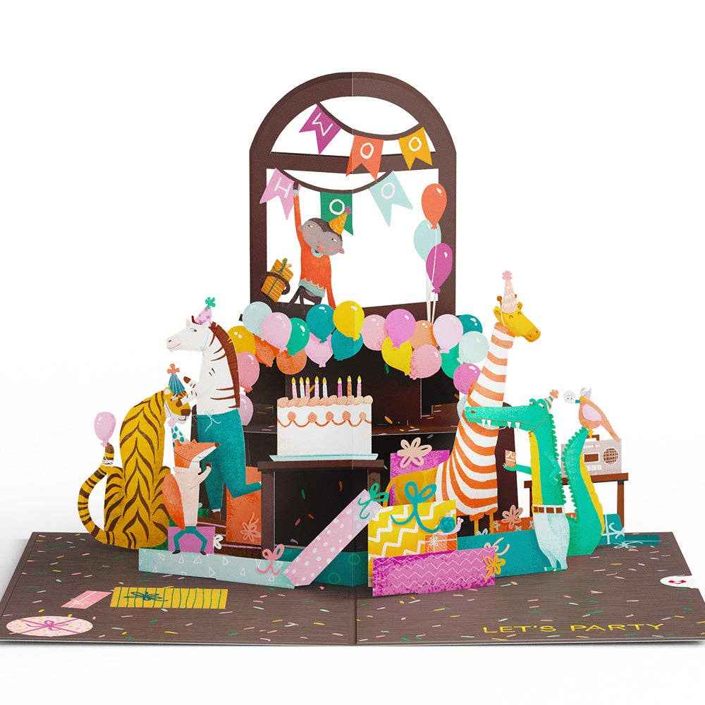5x7" Party Animals Birthday Pop-Up Card