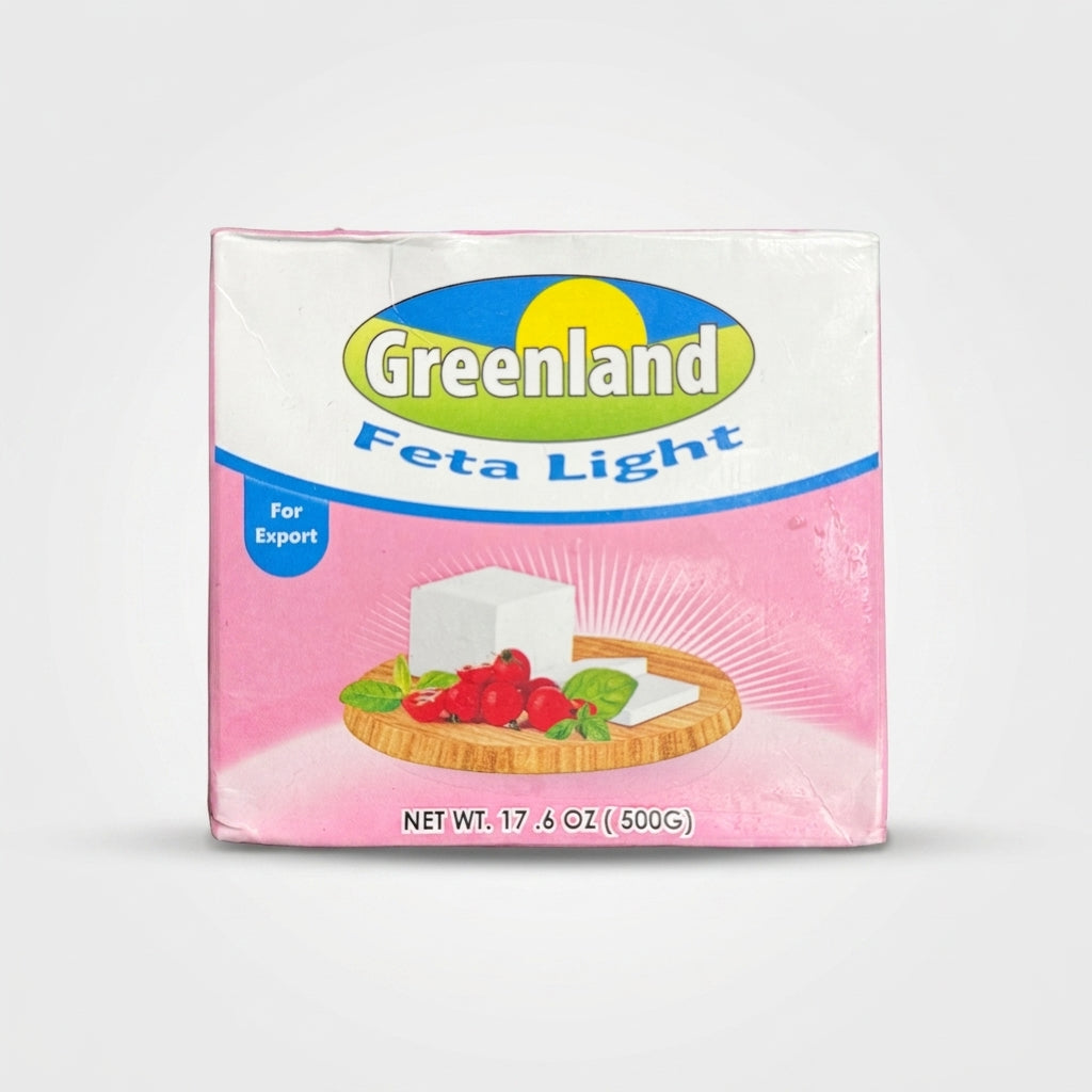 Greenland Feta Light Cheese 17.6 oz (500g) - Low-Fat Premium Feta