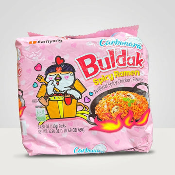 Samyang Carbonara Buldak Spicy Ramen 650g - Korean Hot Chicken Noodles