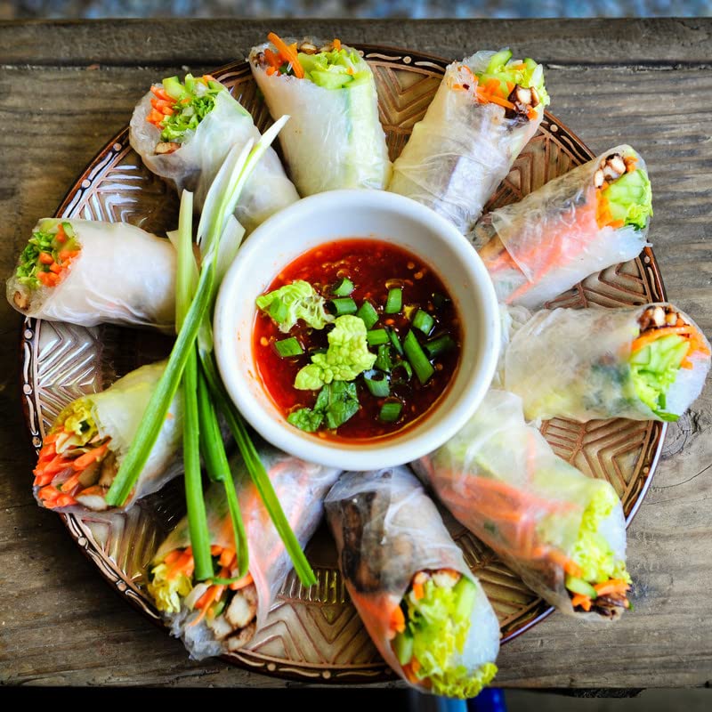 Tanisa 2 Packs, 76 Sheets Organic Spring Roll Rice Paper Wrapper For Fresh Roll (22Cm, Round, 12 Oz/Pack), Non Gmo, Gluten Free,