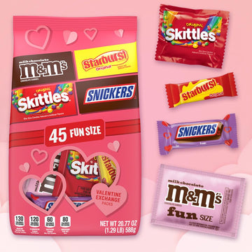 M&M'S, Snickers, Skittles & Starburst Fun Size Variety Pack, 45 Count