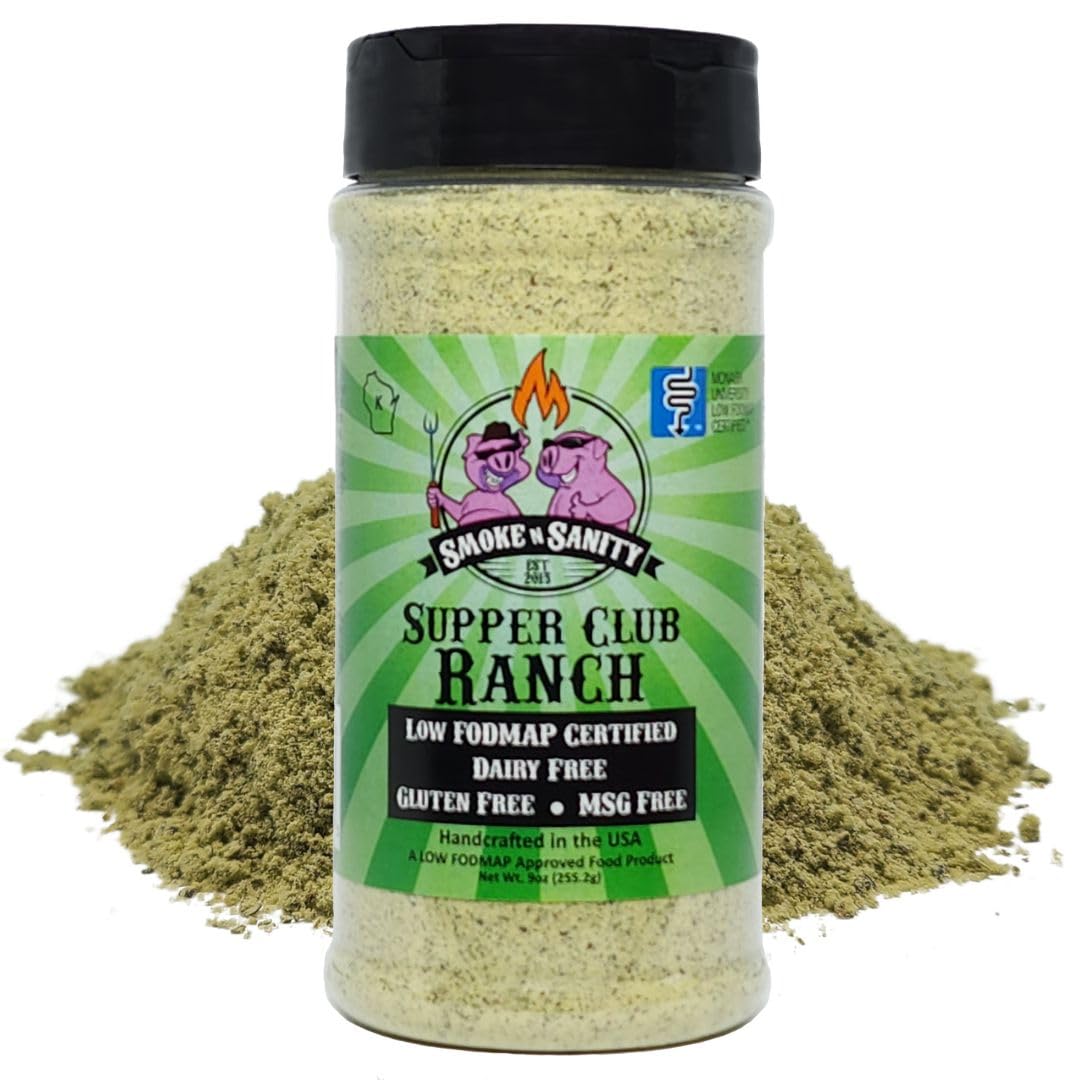Smoke n Sanity Ranch Seasoning, Low FODMAP, Gluten Free, Dairy Free, 9 oz Shaker