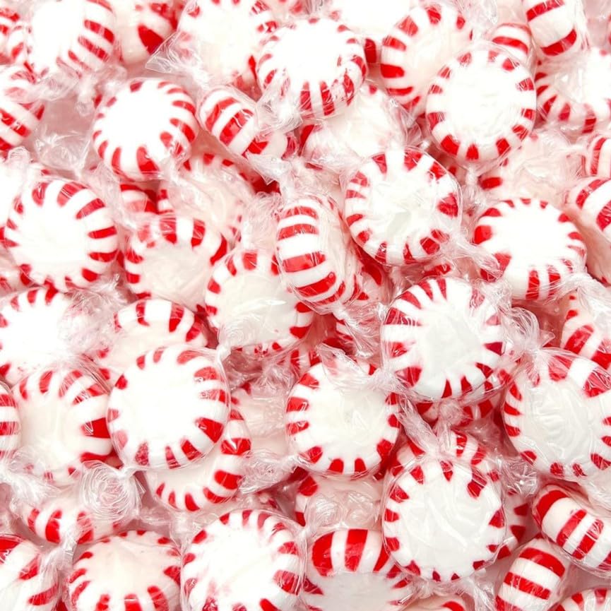 Taboom Bulk Starlight Peppermints Hard Candy - 2 Pound, 144 Individually Wrapped Discs for Holiday Parties and