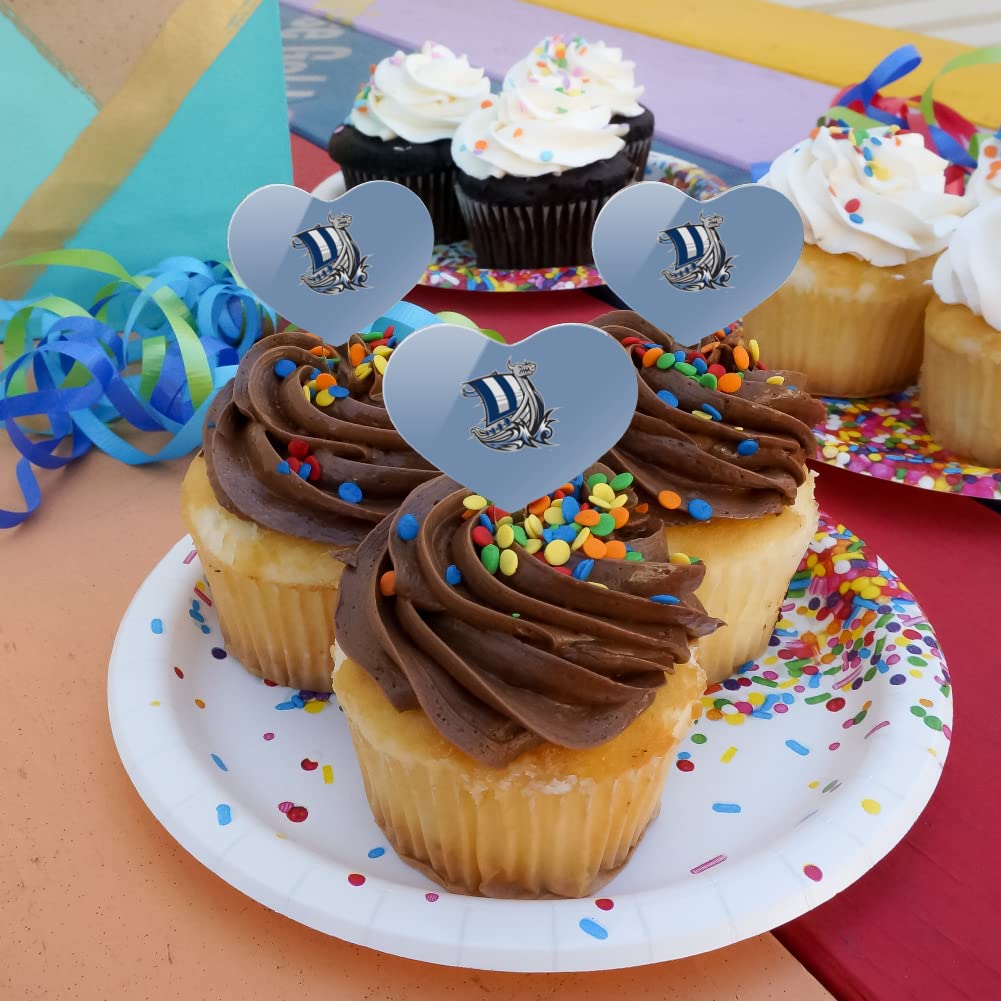 GRAPHICS & MORE Heart Cupcake Picks Set of 6, Acrylic, One Size, Western Washington University