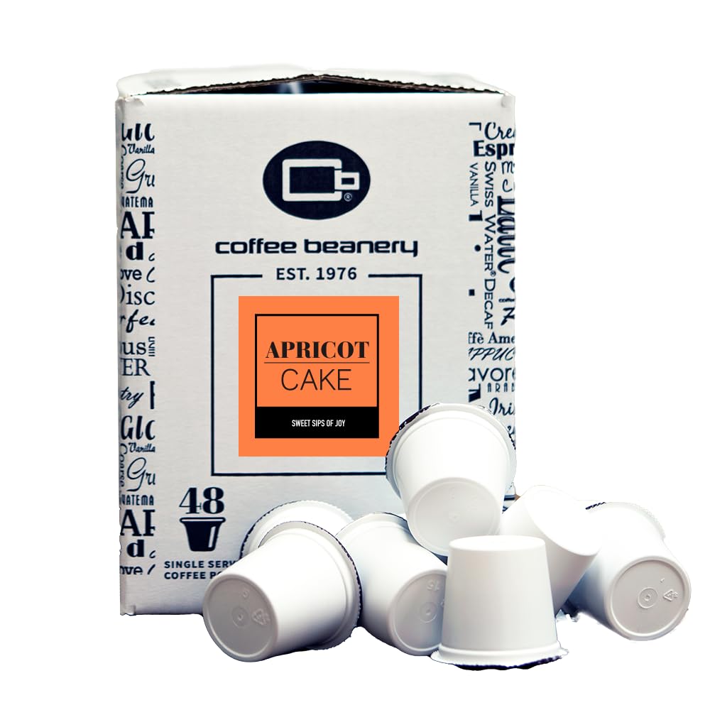 Coffee Beanery Apricot Cake Coffee Pods, Medium Roast, 96ct Bulk Pack