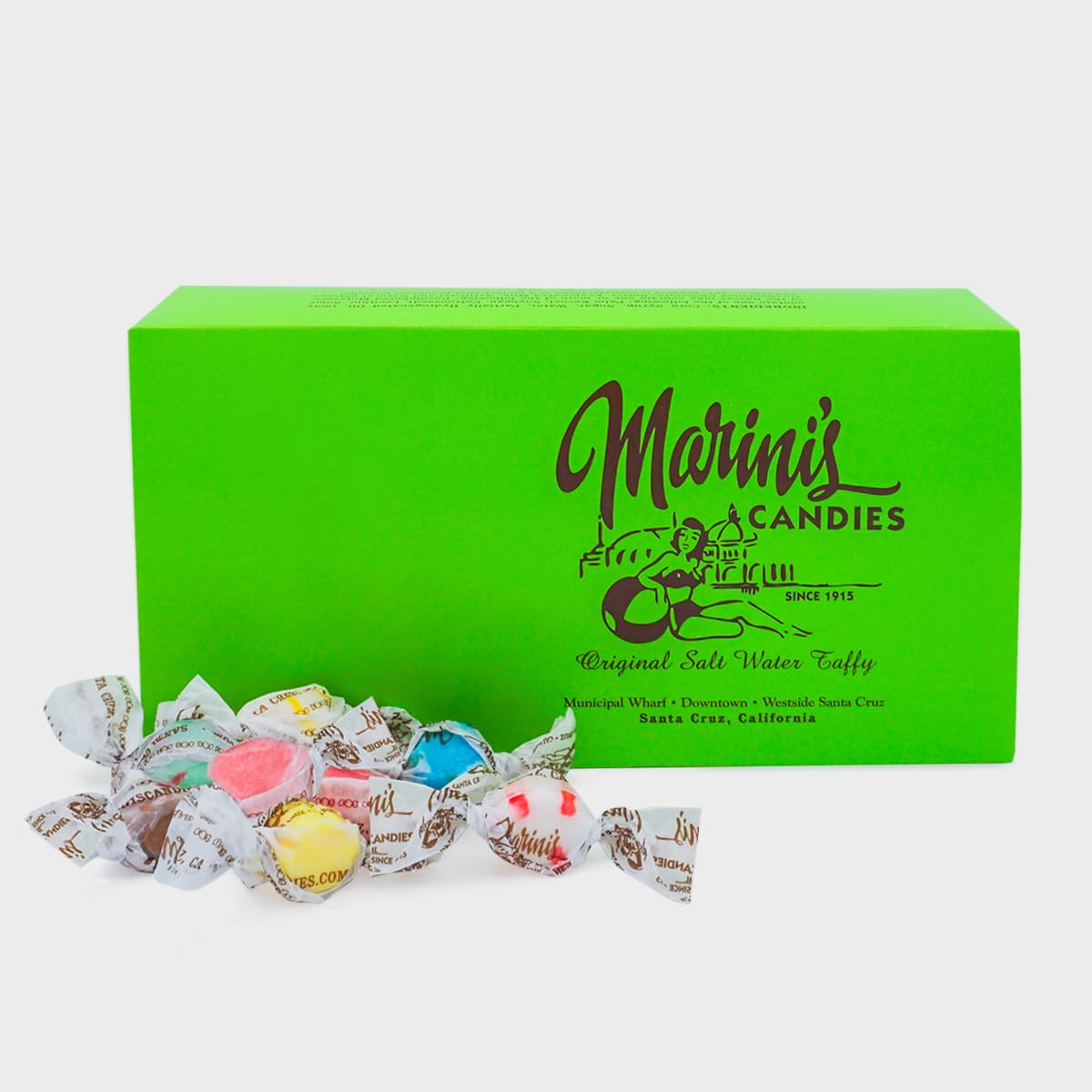 Marinis Candies 1 lb. Salt Water Taffy- 15 Flavor Assortment