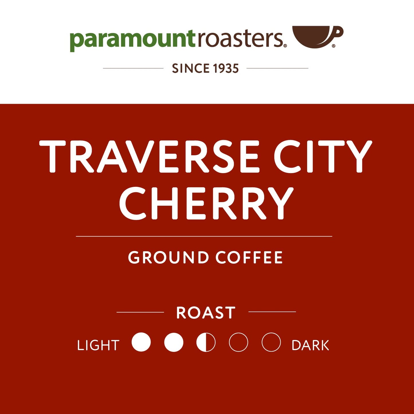 Paramount Roasters Traverse City Cherry Flavored Ground Coffee, 1-12 Ounce Package Medium Roast