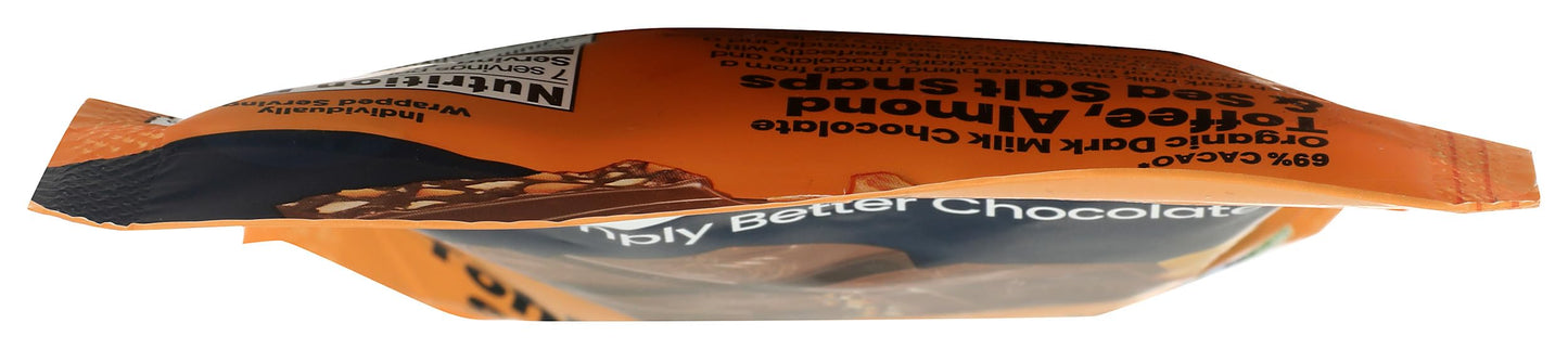 CHOCXO Organic Toffee Almond 69% Dark Milk Chocolate Snaps, 3.45 OZ