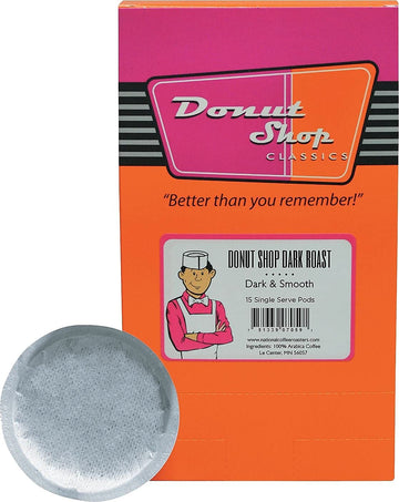National Coffee Roasters 8599961590 Donut Shop Coffee Pods Dark Roast 15/Box