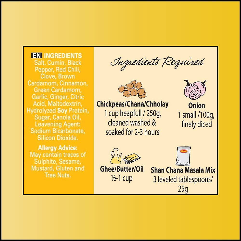 Shan Chana Masala Spice Mix - Vegetarian Chickpea Curry Seasoning Powder - 3.52 oz (Pack of 3) - Airtight Bags for Freshness