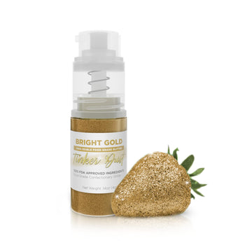 Tinker Dust - Bright Gold (4G, 1X Mini Pump) Edible Glitter For Desserts, Beverages, Cupcakes, Cake Pops And Cookies By Bakell