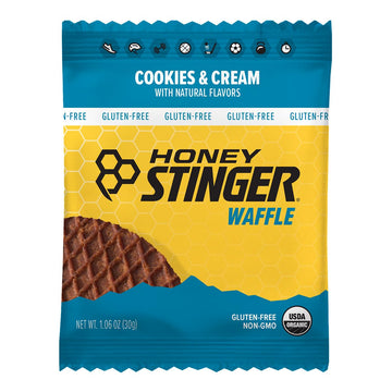 Honey Stinger Organic Gluten Free Cookies & Cream Waffle | Energy Stroopwafel for Exercise, Endurance and Performance | Sports N