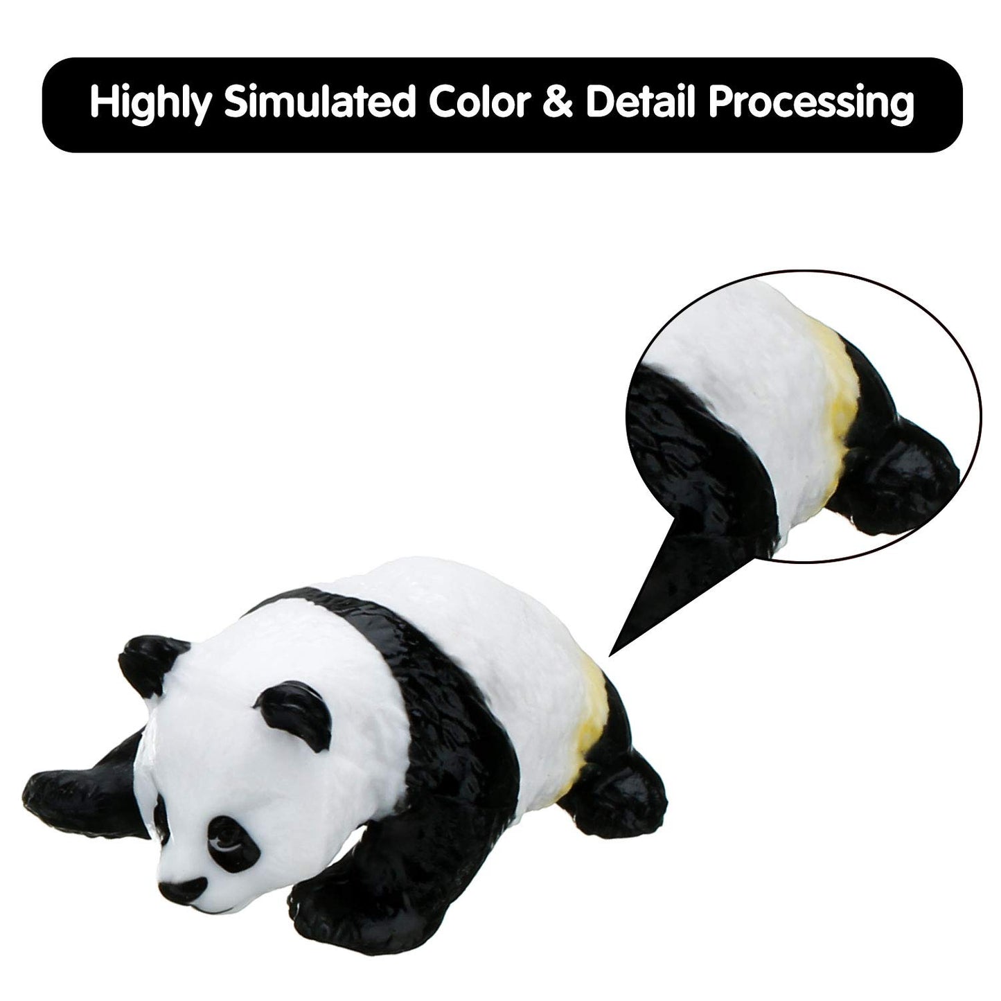 Meekoo 8 Pieces Miniature Panda Decor Cute Plastic Panda Figurines Mini Birthday Decorations Cake Topper Decoration For Party Supplies