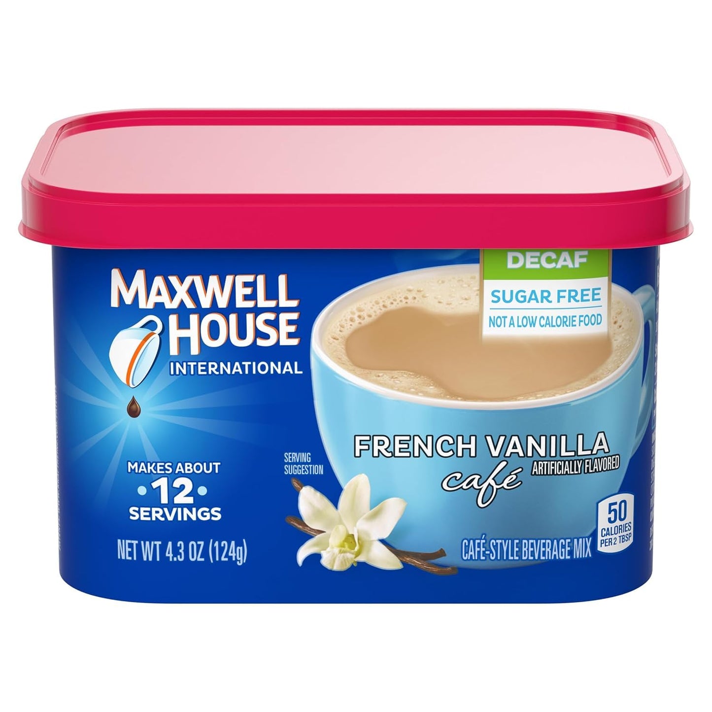 Maxwell House Sugar-Free Decaf Instant Coffee Variety Pack - French Vanilla & Suisse Mocha, 8.7 oz Total, Perfect for Coffee Lovers