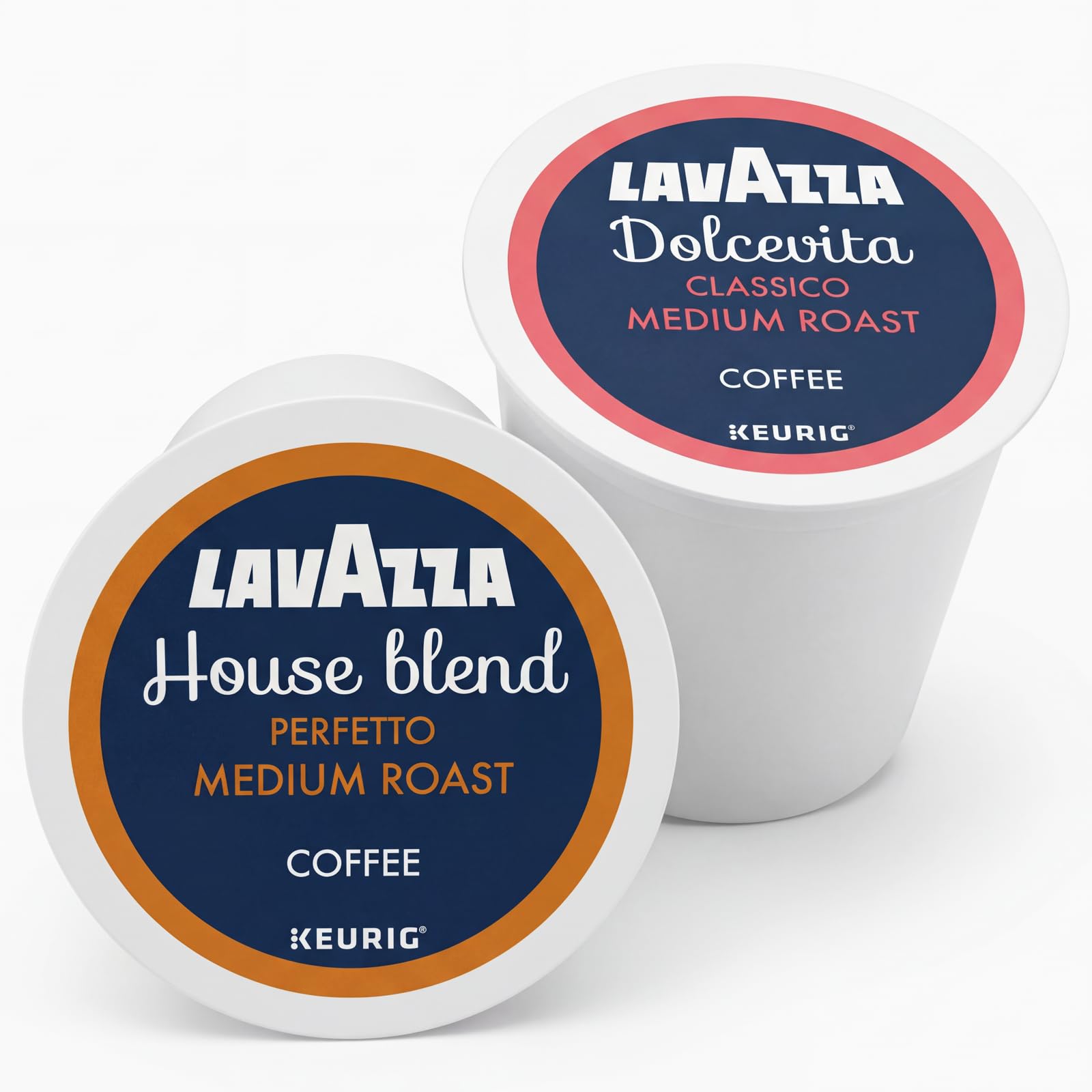 Lavazza K-Cup Coffee Pods Variety Bundle For Keurig Beverage Makers - Light & Medium Roast  Single-Serve K-Cup Coffee Pods  40 Count Assorted Flavors (20 Dolcevita Classico & 20 House Blend Perfetto)
