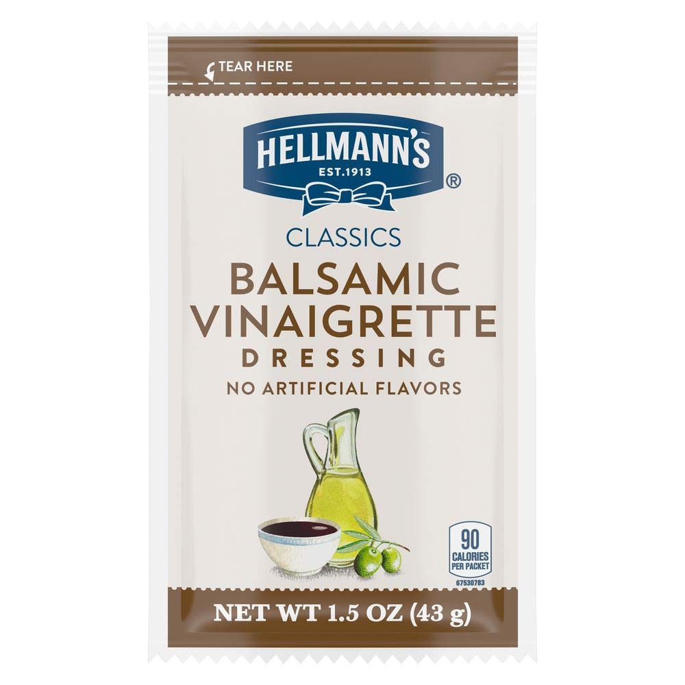 Hellmann's Classics Balsamic Vinaigrette Salad Dressing Portion Control Sachets Gluten Free, No Artificial Flavors or High Fruct