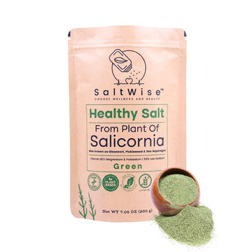 Green Salicornia Salt - Low Sodium Salt Substitute | Salicornia Powder (200Gms/7.05 Oz) | Plant Based Salt, Vegan | 100% Natural