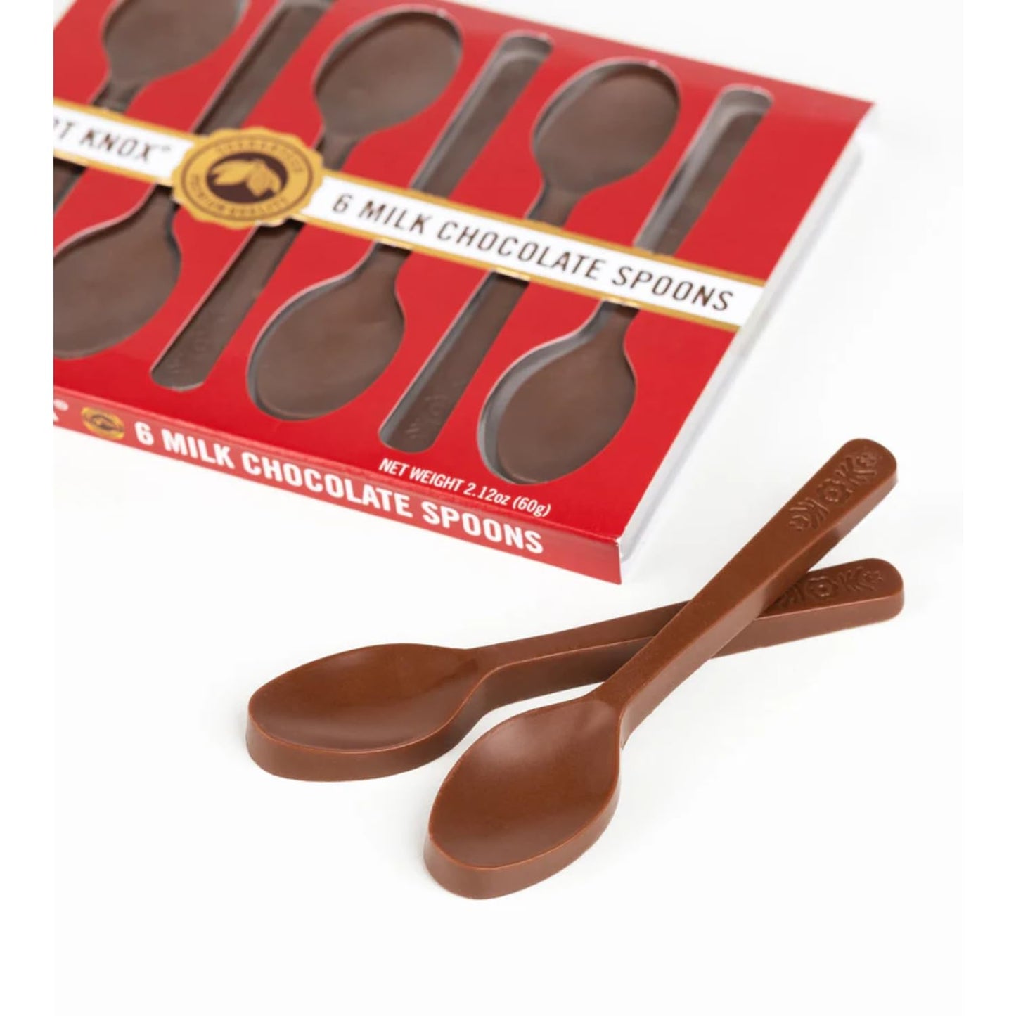 LYZAS SWEETS &   Milk Chocolate Edible Spoons - Gourmet Cocoa Stirrers - Pack of 2 Gift Box