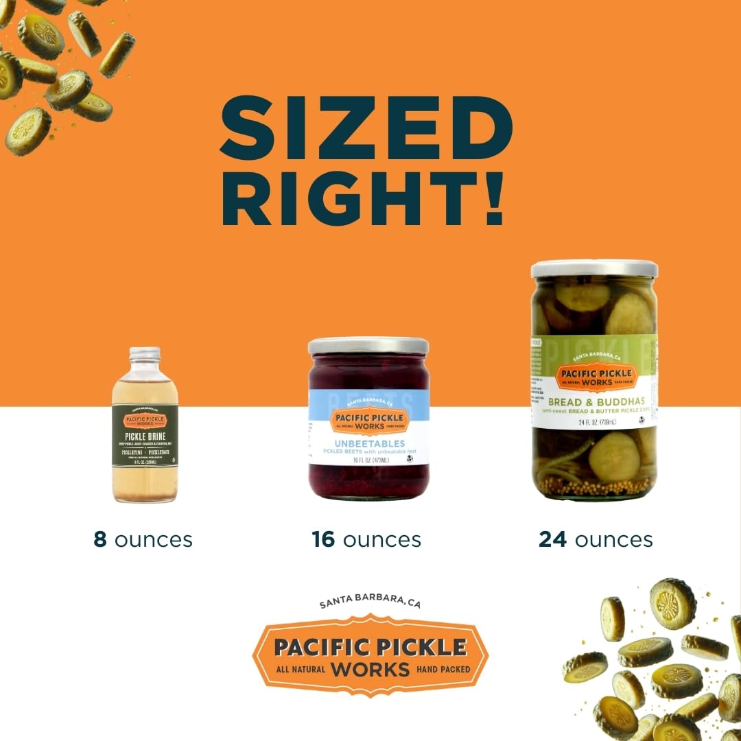 Pacific Pickle Works Specialty Variety Pickles Gift Pack - 6-pack of Pickled Brussels Sprouts, Carrots, Beets, Fennel, Okra, Cauliflower, 16 Fl Oz