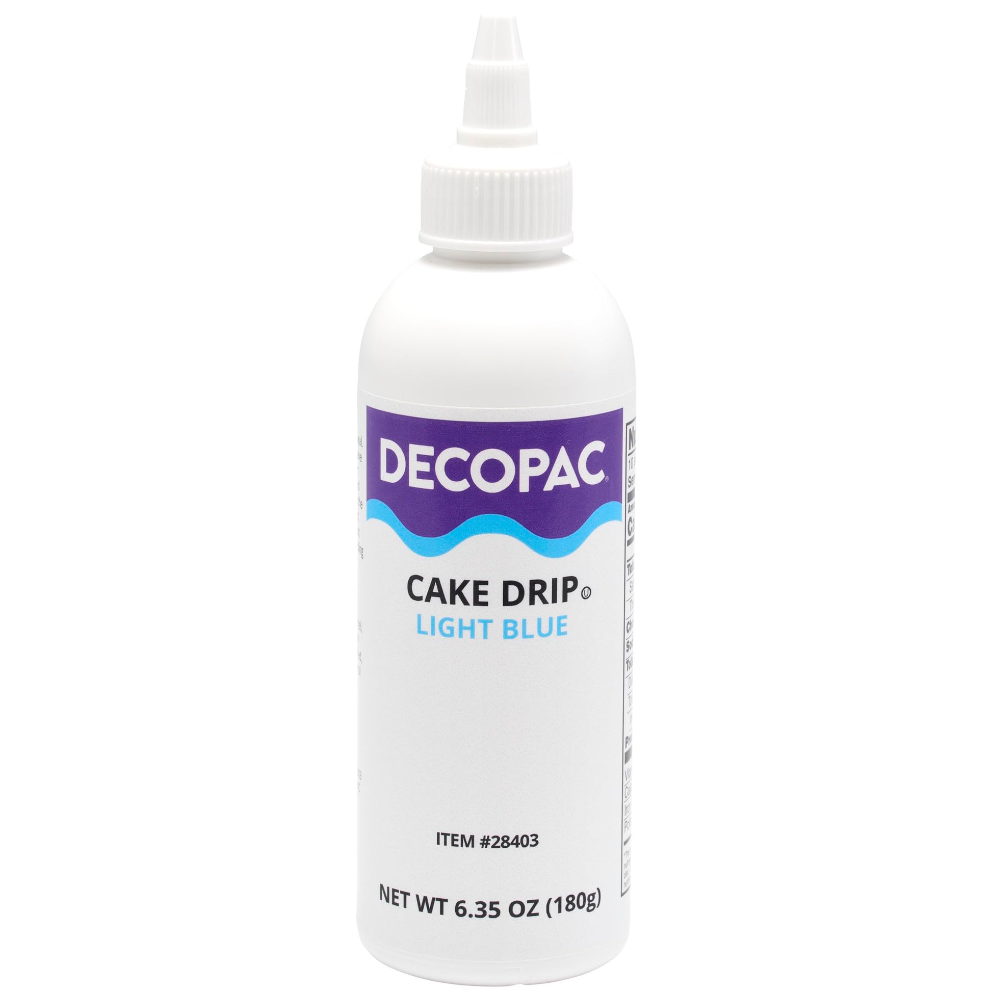 Decopac Cake Drip, Light Blue Color, Vanilla Flavor, Matte Like Chocolate, 6.35 Oz