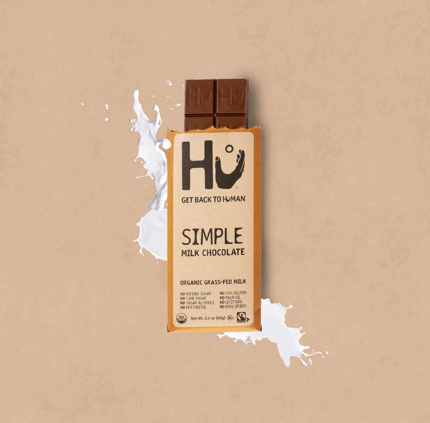 Hu Grass-Fed Milk Chocolate Bars Simple | Natural Ingredient, Organic Milk, Gluten Free, Paleo, Non Gmo, Fair Trade Delicious Ch