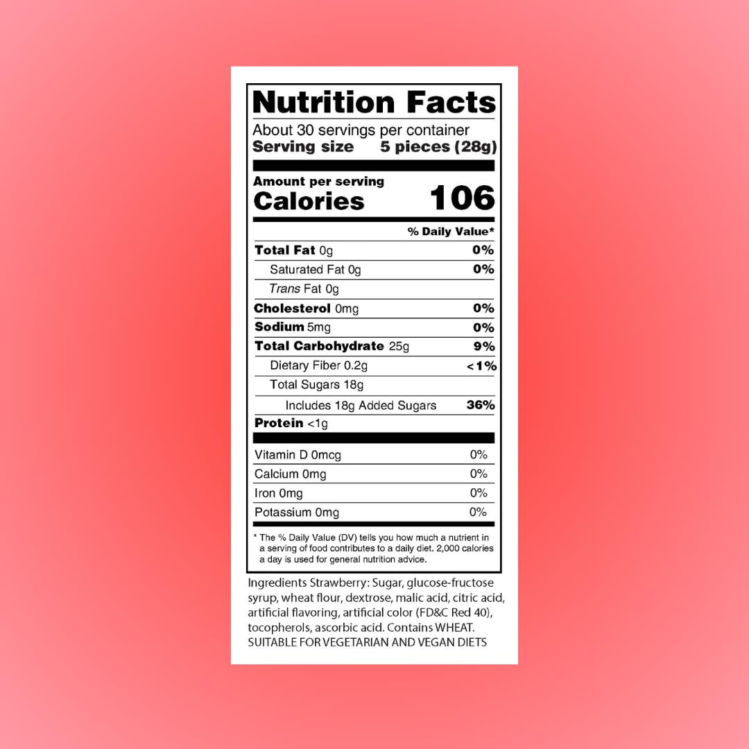 Sour Power Premium Candy Straws, Strawberry, 1.75 Oz (Pack Of 6)