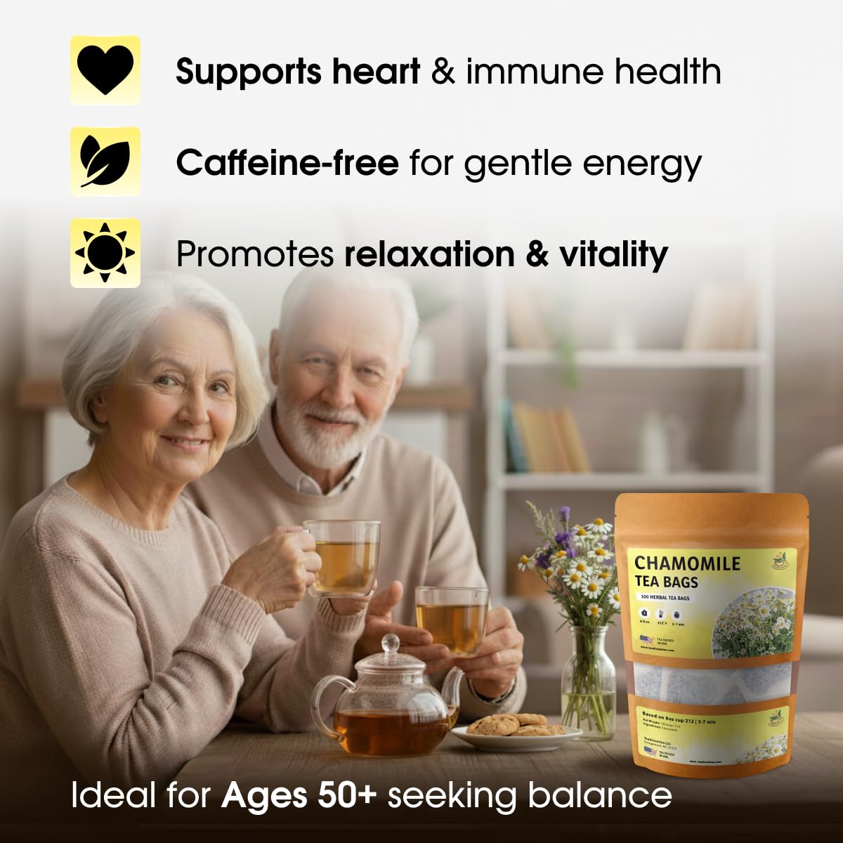 TeaDreamTea Chamomile Tea Bags | Caffeine-Free Sleep Tea | 100 Count