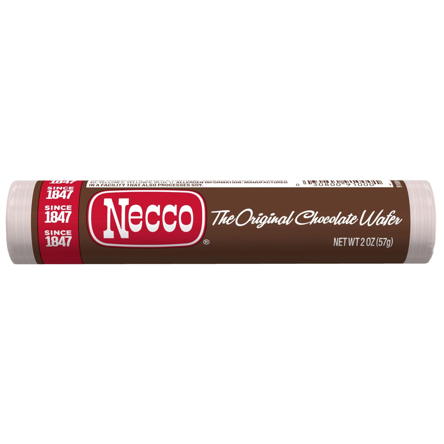 Chocolate Necco Wafers Candy, 24 Pack (2 Ounce Rolls Each), The Original Candy Wafer