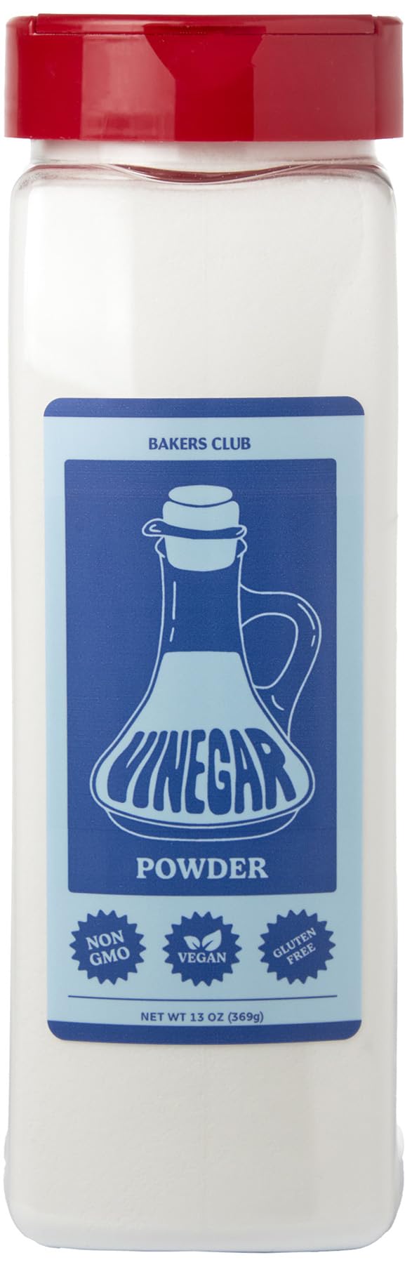 Bakers Club 13Oz White Distilled Vinegar Powder - Tangy & Sweet Seasoning Blend For Fries, Wings, Popcorn, Meats - Non-Gmo, Glut