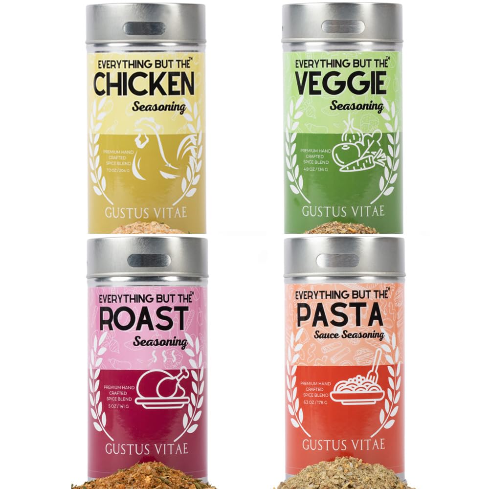 Meal Prep Flavor Combo Set - 4 Pack | Gourmet Seasoning Collection | Artisanal Spice Blends | All Natural, No MSG, Gluten, Fille