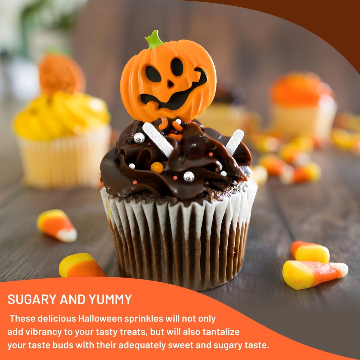 Halloween Party Sprinkle Mix | Resealable Standup Bag | Jimmies And Nonpariels In Orange, White, And Brown | Halloween Themed Sprinkles | Bulk Sprinkles For Baked Goods And More 12 Oz