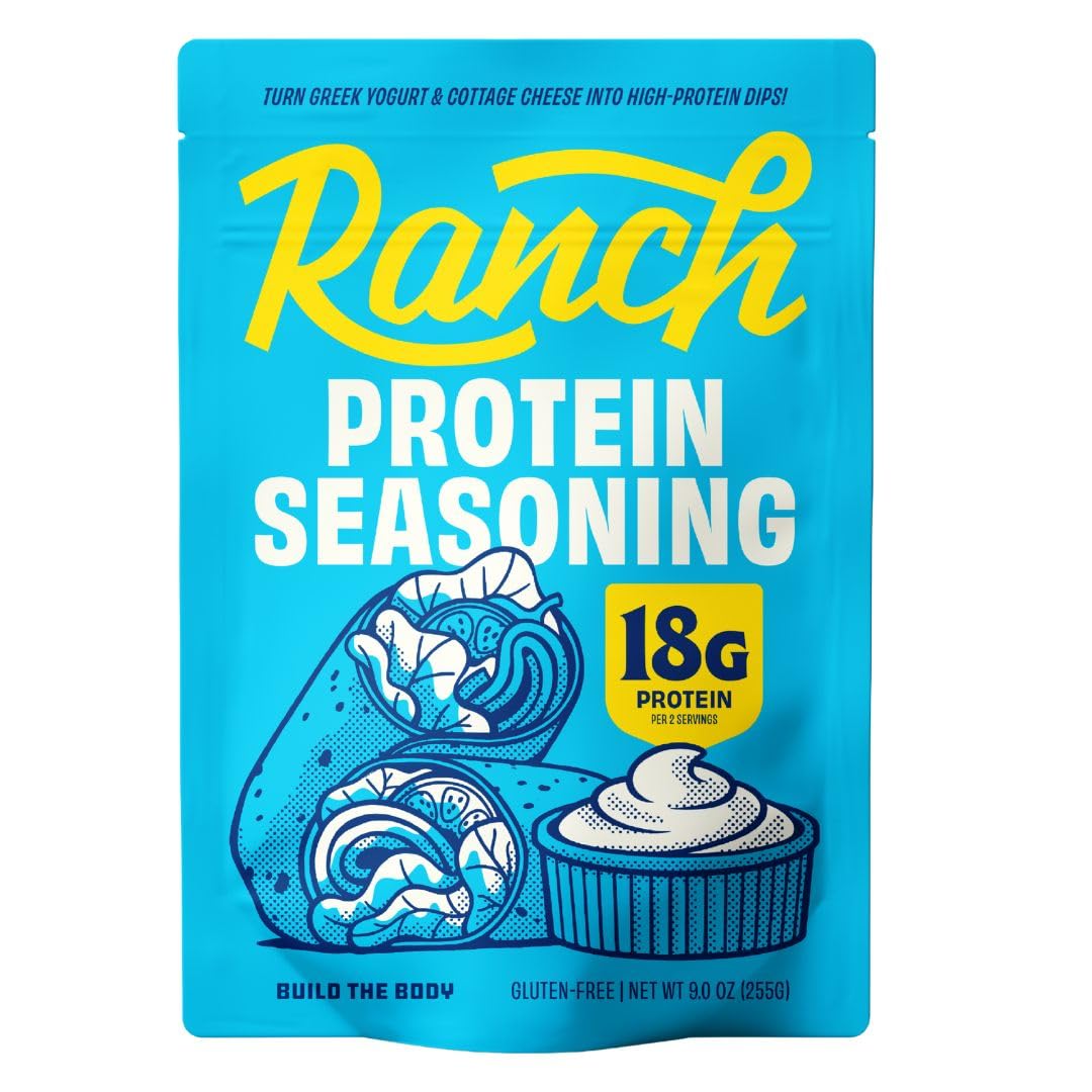 Protein Ranch Seasoning for Salad Dressings & Dips - Quick & Easy Ranch Dressing Mix | Great with Veggies & Popcorn | Savory Protein Powder